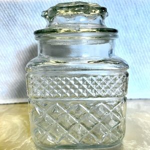 💎 Vintage anchor hocking glass canister diamond pattern